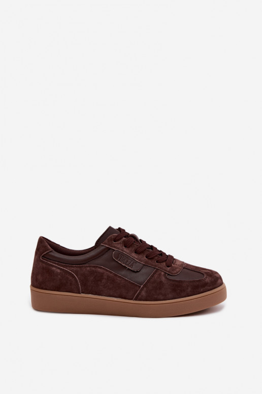 Zapatos de ante para mujer Vinceza 7933 color chocolate