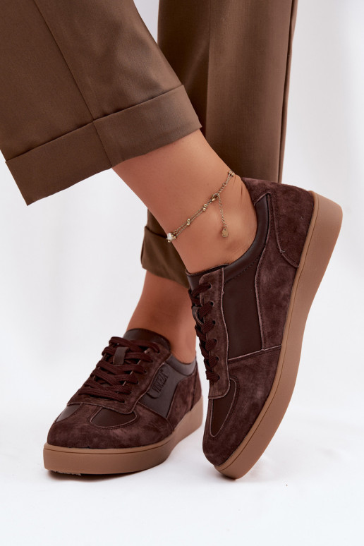 Zapatos de ante para mujer Vinceza 7933 color chocolate