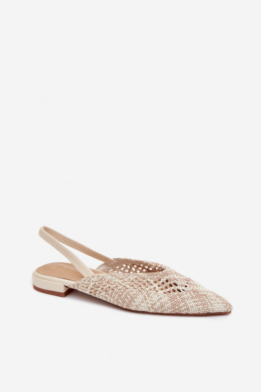 Sandalias de color arena con estampado y tacones anchos para mujer Lelrene