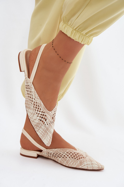 Sandalias de color arena con estampado y tacones anchos para mujer Lelrene