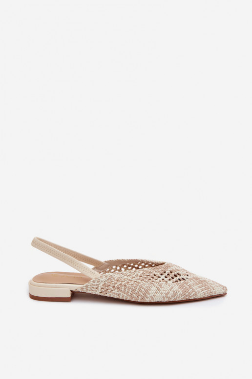Sandalias de color arena con estampado y tacones anchos para mujer Lelrene