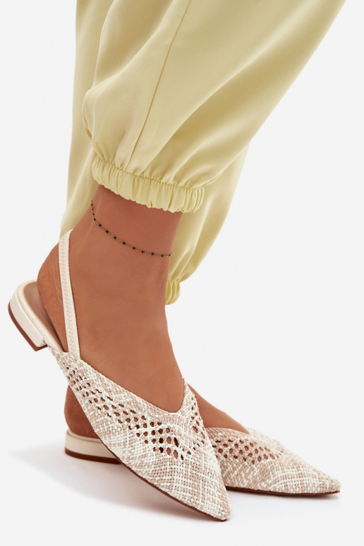 Sandalias de color arena con estampado y tacones anchos para mujer Lelrene