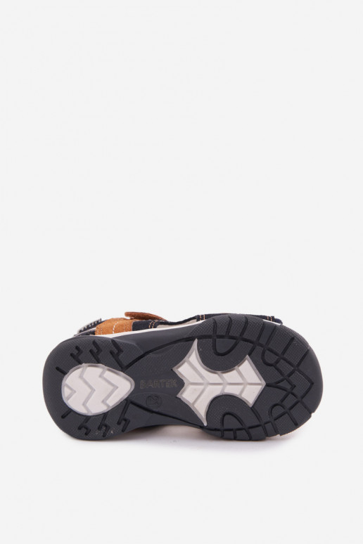 Sandalias de ante Bartek 84408-66 para niños en azul-marrón