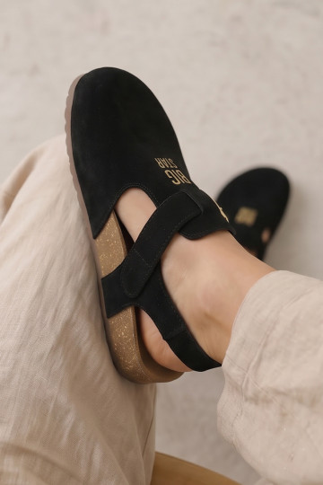 Sandalias de mujerActivadoturalnego de gamuzau Big Star TT274544 de color negro 2