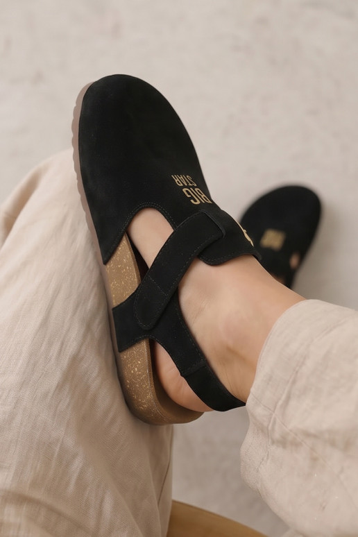 Sandalias de mujerActivadoturalnego de gamuzau Big Star TT274544 de color negro