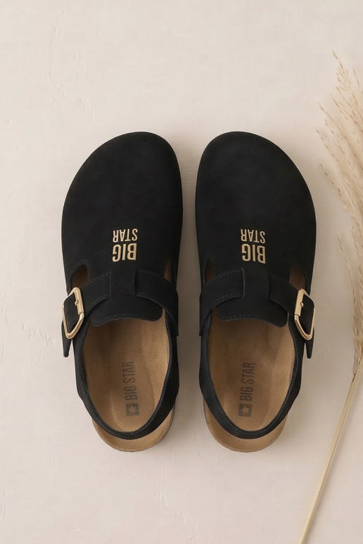Sandalias de mujer de ante natural Big Star TT274544 negras