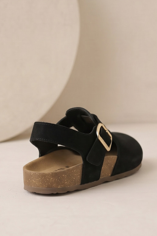 Sandalias de mujerActivadoturalnego de gamuzau Big Star TT274544 de color negro