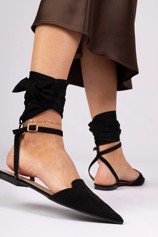 Mules negras de tacón plano Mella