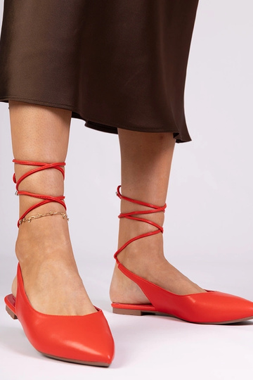Mules rojas de piel sintética Terry