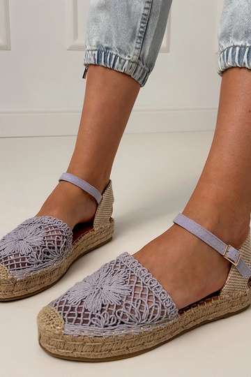 Sandalias espadrilles moradas de encaje Santos
