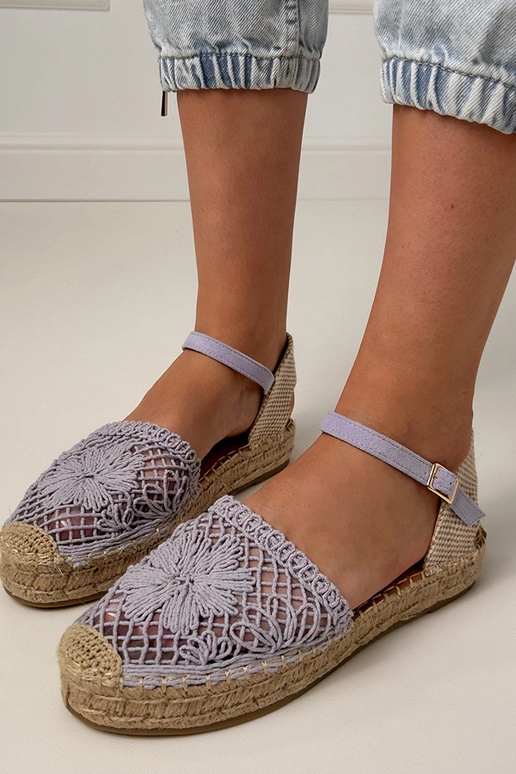 Sandalias espadrilles moradas de encaje Santos