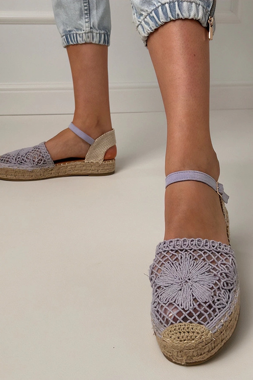 Sandalias espadrilles moradas de encaje Santos