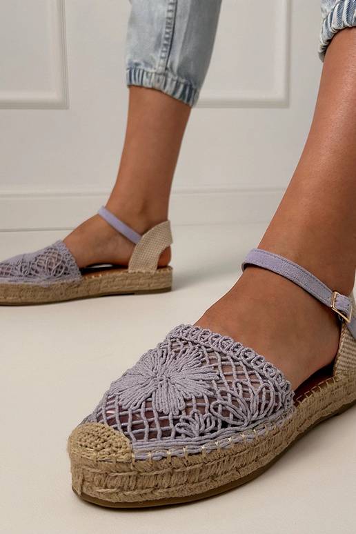Sandalias espadrilles moradas de encaje Santos