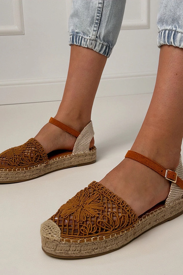 Sandalias de esparto perforadas marrones Santos