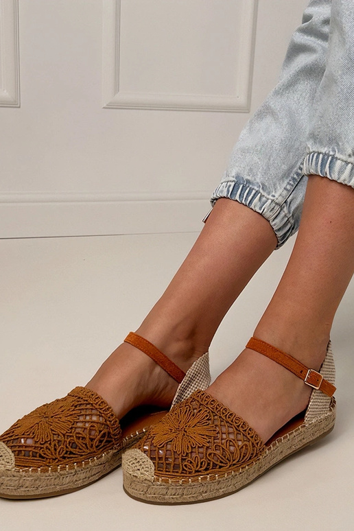 Sandalias de esparto perforadas marrones Santos