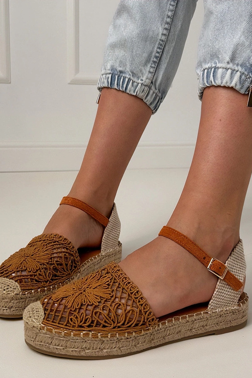 Sandalias de esparto perforadas marrones Santos