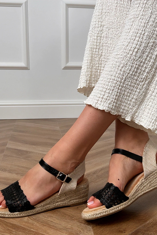 Sandalias de plataforma negras con tira trenzada Ameliz