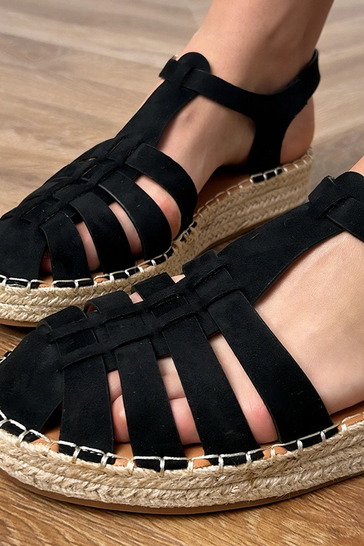 Sandalias gladiador de esparto negras de ante sintético Talejda
