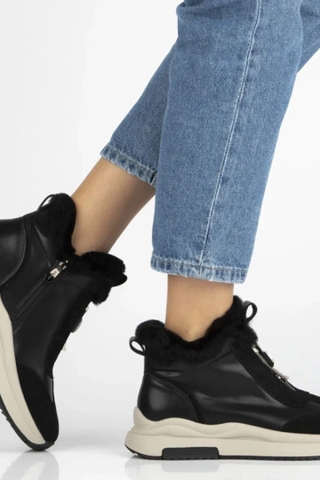 Botines negros de cuero natural con piel Dorie 2