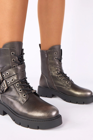 Botines metálicos en plataforma con hebillas decorativas Ruthy 2