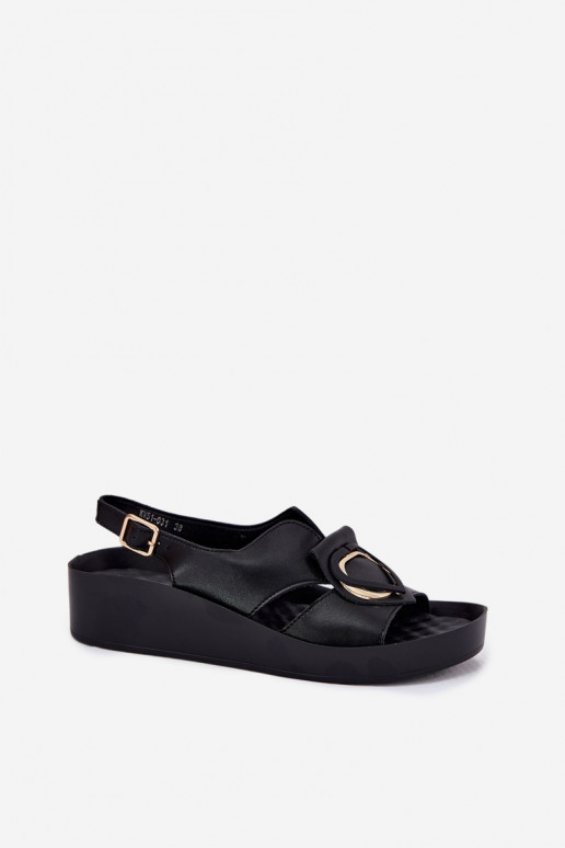 Sandalias de plataforma negras para mujer S.Barski KV51-031
