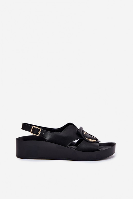 Sandalias de plataforma negras para mujer S.Barski KV51-031