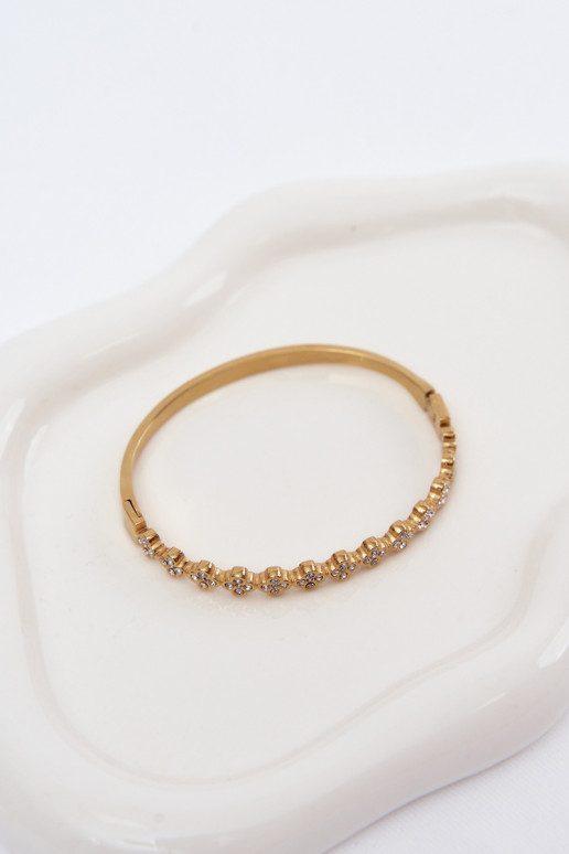 Pulsera dorada para mujer con piedras brillantes