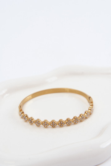Pulsera dorada para mujer con piedras brillantes 2