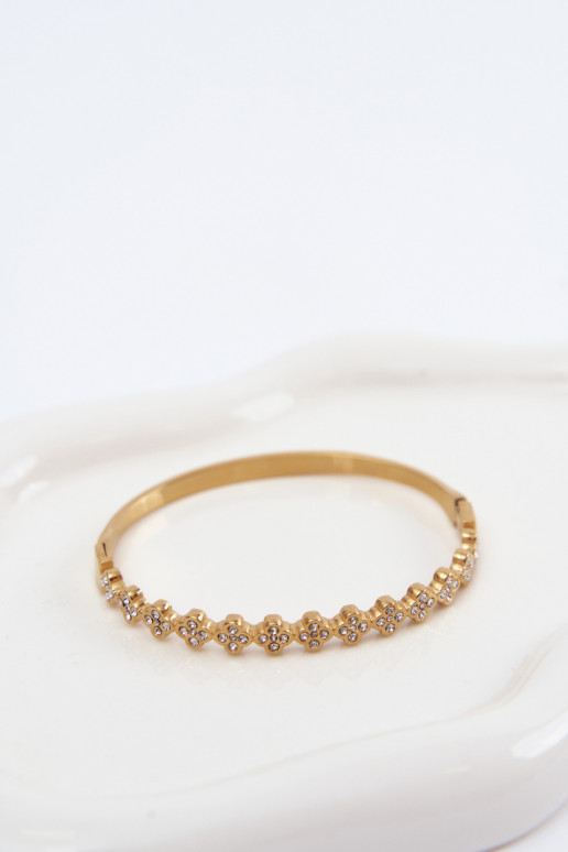Pulsera dorada para mujer con piedras brillantes