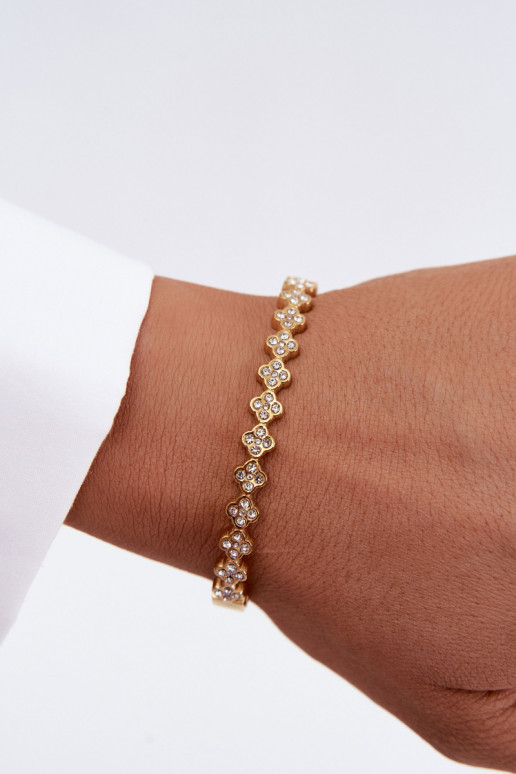 Pulsera dorada para mujer con piedras brillantes