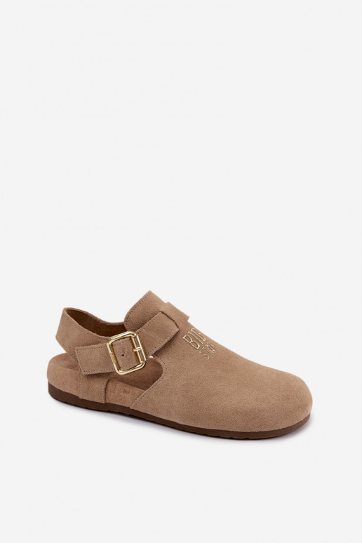 Sandalias de mujer de ante natural Big Star TT274542 beige