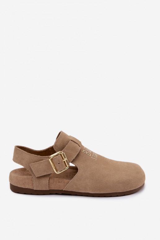Sandalias de mujer de ante natural Big Star TT274542 beige