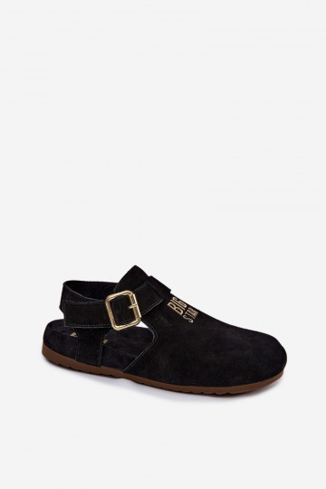 Sandalias de mujer de ante natural Big Star TT274544 negras 2