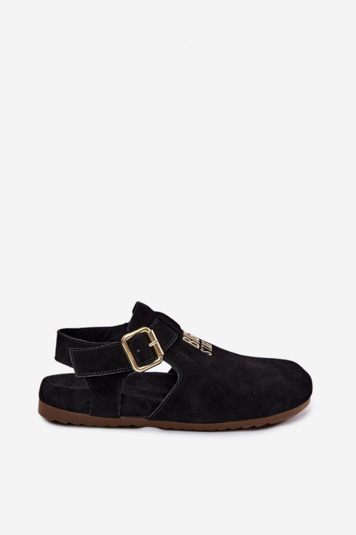 Sandalias de mujer de ante natural Big Star TT274544 negras