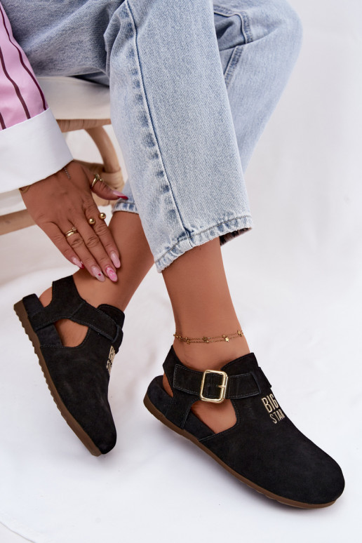 Sandalias de mujer de ante natural Big Star TT274544 negras