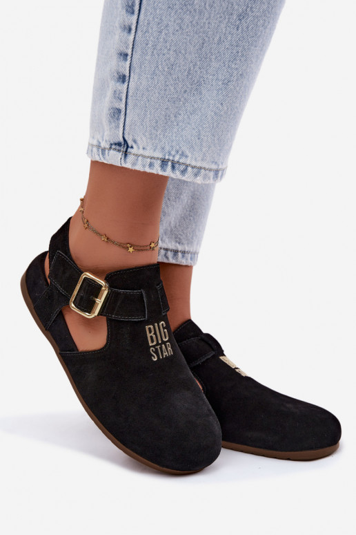 Sandalias de mujer de ante natural Big Star TT274544 negras