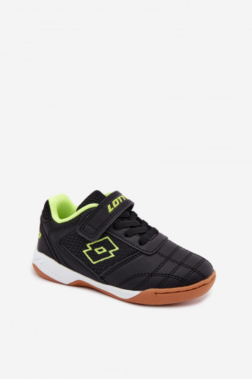 Zapatos deportivos infantiles negros con cierres adhesivos LOTTO INHIZZER 2600120K