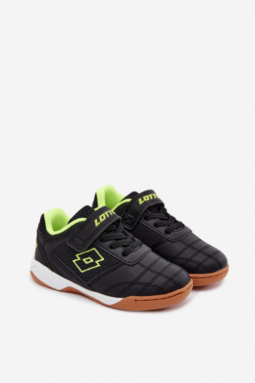 Zapatos deportivos infantiles negros con cierres adhesivos LOTTO INHIZZER 2600120K