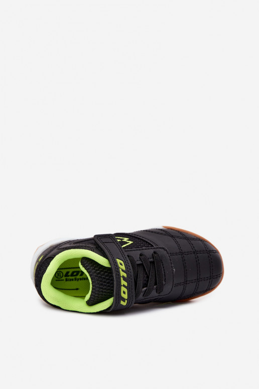 Zapatos deportivos infantiles negros con cierres adhesivos LOTTO INHIZZER 2600120K