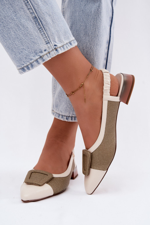 Sandalias de mujer Zapatos para decorar con hebillas Tiene queciejka K7466-12 beige