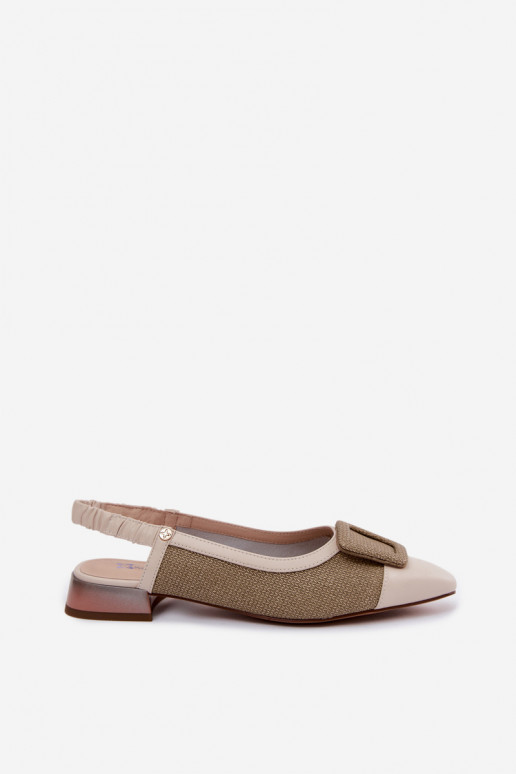 Sandalias de mujer Zapatos para decorar con hebillas Tiene queciejka K7466-12 beige