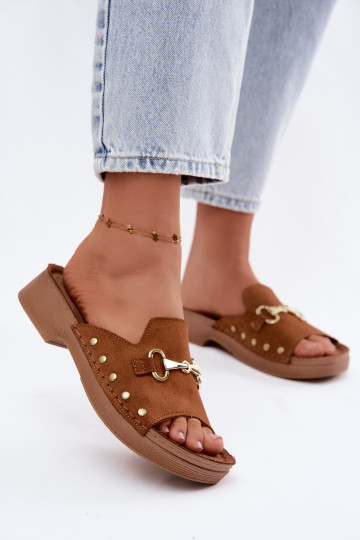 Zapatillas de mujer de ante sintético Inblu TF0002KU color marrón 2