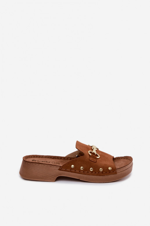 Zapatillas de mujer de ante sintético Inblu TF0002KU color marrón