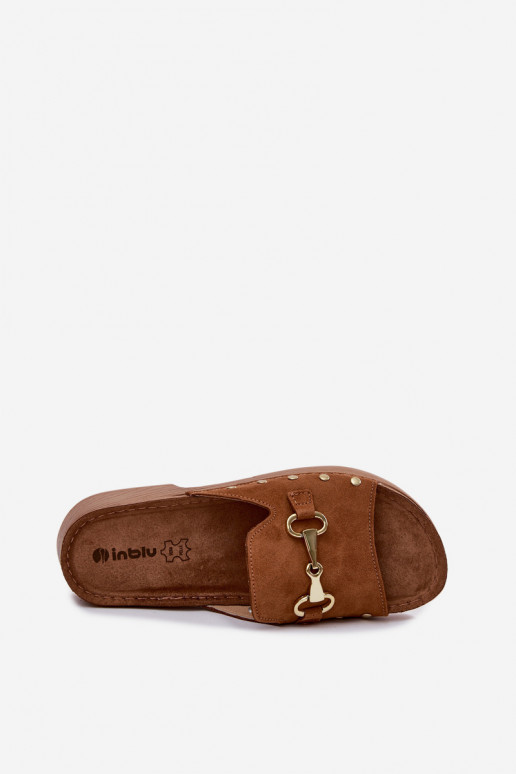 Zapatillas de mujer de ante sintético Inblu TF0002KU color marrón