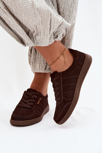 Zapatillas de hombre de ante sintético Vinceza 79635 color chocolate 2