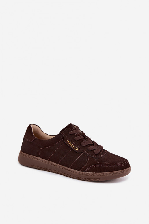 Zapatillas de hombre de ante sintético Vinceza 79635 color chocolate