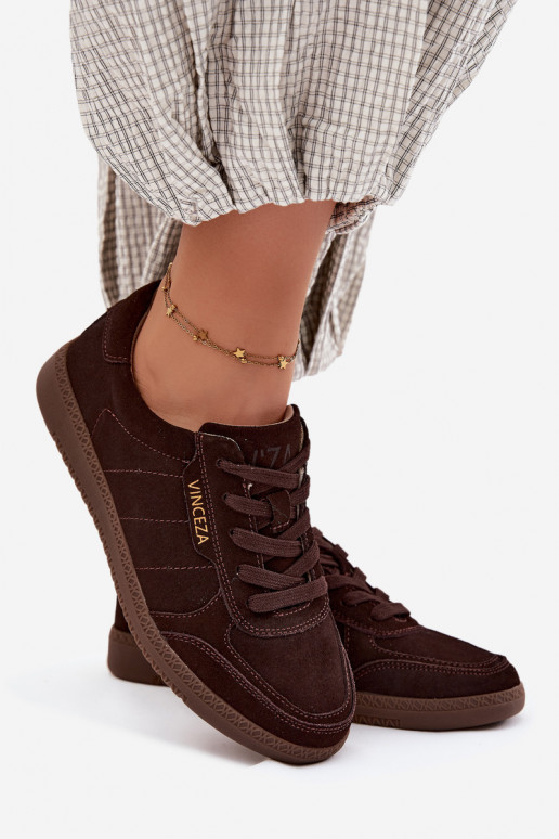 Zapatillas de hombre de ante sintético Vinceza 79635 color chocolate