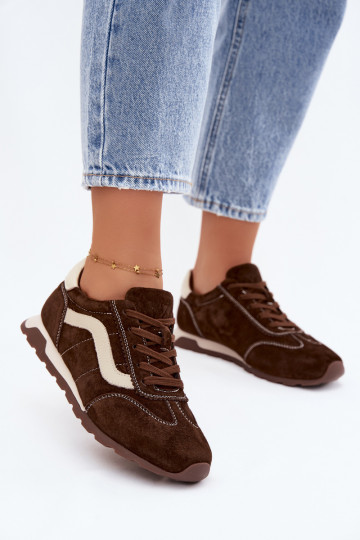 Zapatillas de hombre con plataforma de ante sintético color chocolate 2