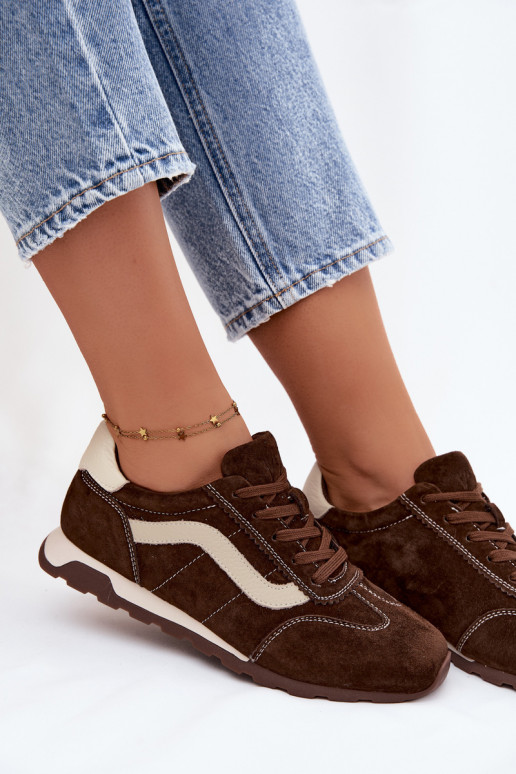 Zapatillas de hombre con plataforma de ante sintético color chocolate
