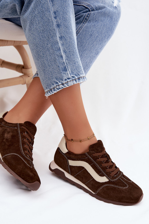 Zapatillas de hombre con plataforma de ante sintético color chocolate